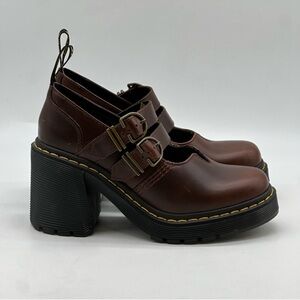 Brown Chunky Heel Women's Shoes